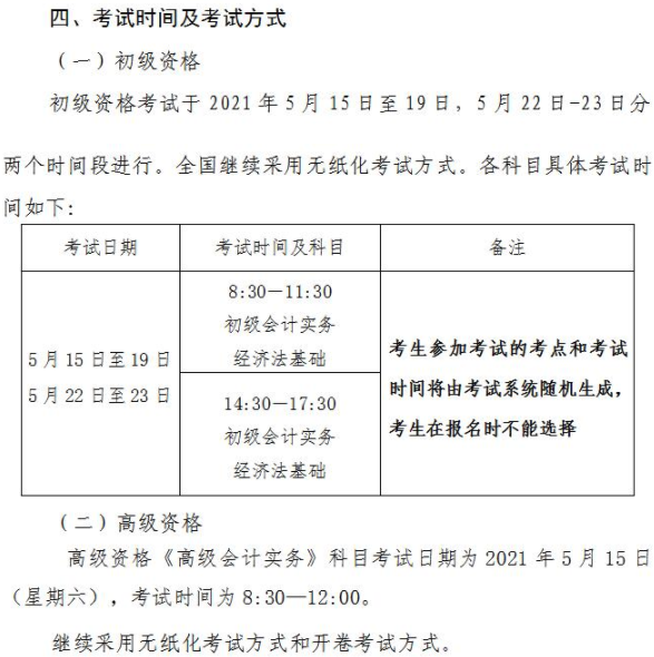 2021年天津市初級會計職稱考試報名及有關問題的通知