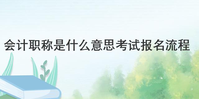 会计职称是什么意思 考试报名流泛亚电竞程(图1)