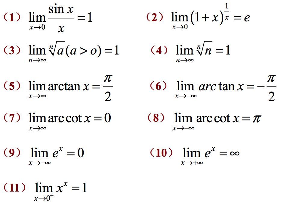 常用等价无穷小公式图片